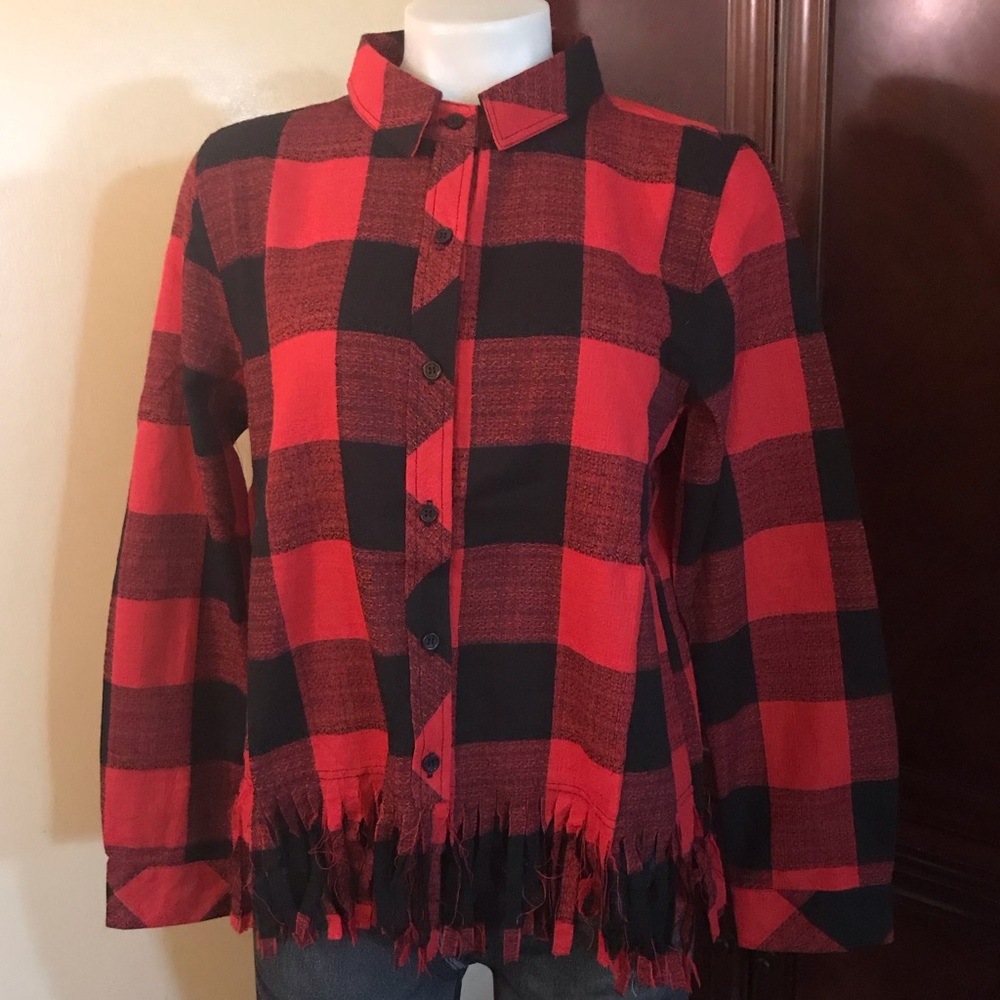 🆕 New Mode USA Blk/Red Checker Shirt-Large